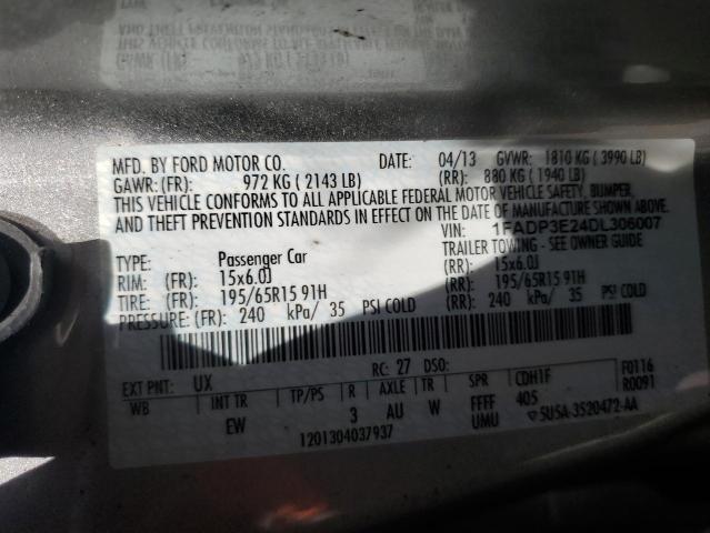 2013 Ford Focus S VIN: 1FADP3E24DL306007 Lot: 50321884