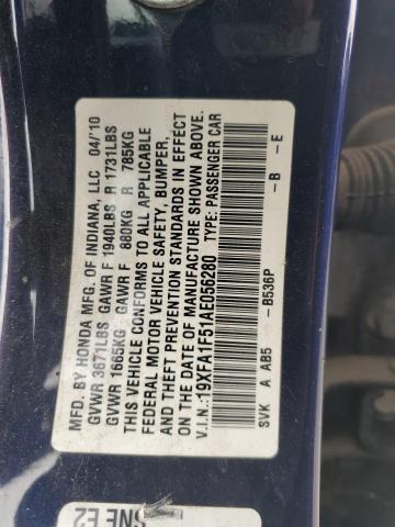 2010 Honda Civic Lx VIN: 19XFA1F51AE056280 Lot: 52693764