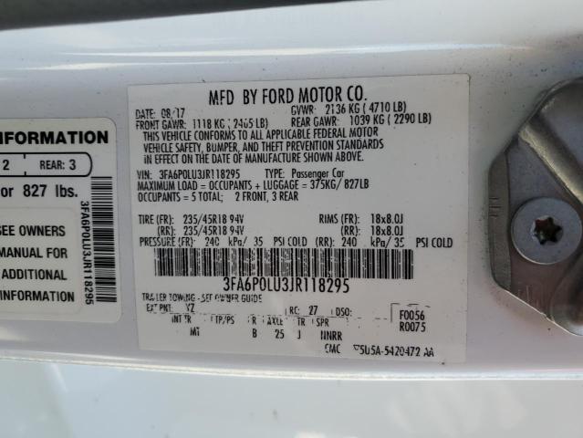 VIN 3FA6P0LU3JR118295 2018 Ford Fusion, Se Hybrid no.13