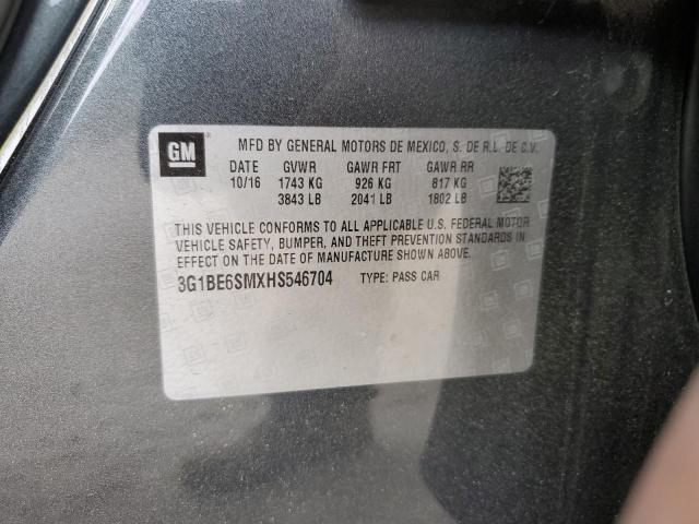 2017 Chevrolet Cruze Lt VIN: 3G1BE6SMXHS546704 Lot: 50150774