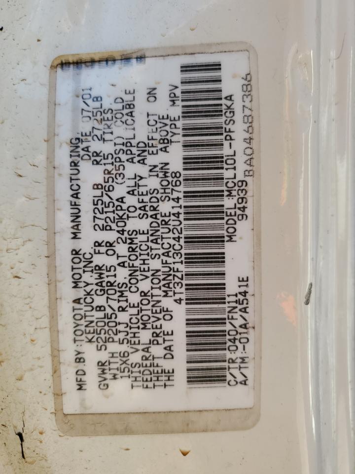 4T3ZF13C42U414768 2002 Toyota Sienna Le