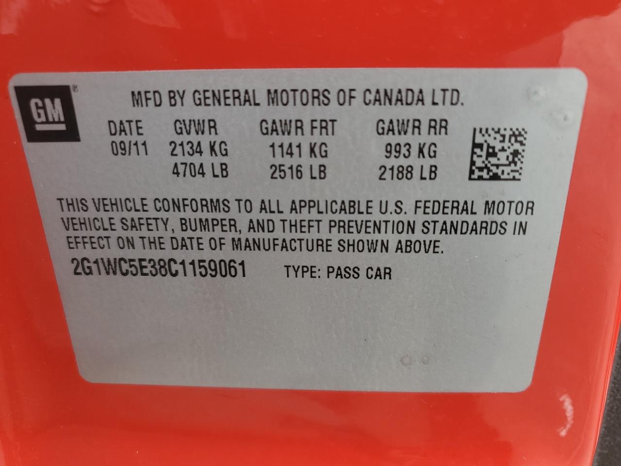 2G1WC5E38C1159061 2012 Chevrolet Impala Ltz