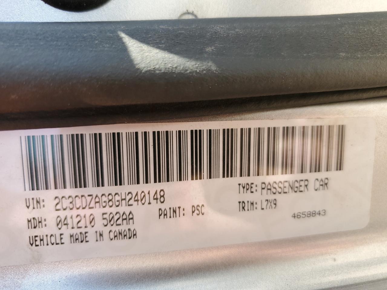 2C3CDZAG8GH240148 2016 Dodge Challenger Sxt