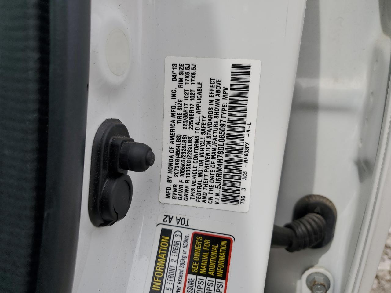 5J6RM4H78DL065097 2013 Honda Cr-V Exl