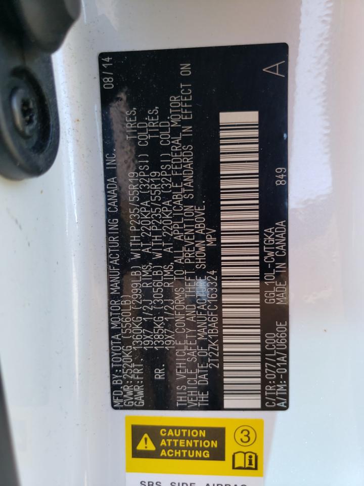 2T2ZK1BA6FTC63324 2015 Lexus Rx 350