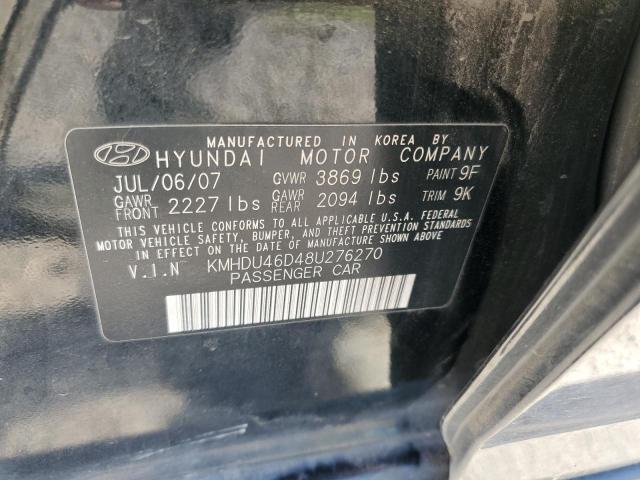 2008 Hyundai Elantra Gls VIN: KMHDU46D48U276270 Lot: 49673904