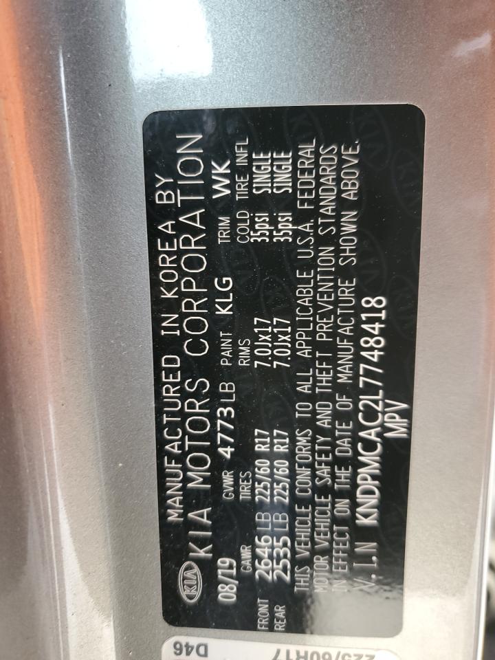 KNDPMCAC2L7748418 2020 Kia Sportage Lx