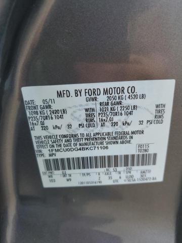 2011 Ford Escape Xlt VIN: 1FMCU0DG4BKC71106 Lot: 49988534