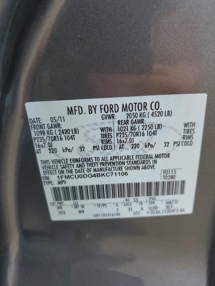 1FMCU0DG4BKC71106 2011 Ford Escape Xlt