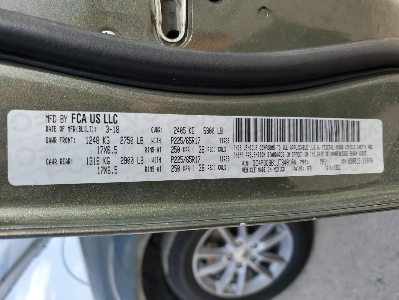 3C4PDCBB1JT340104 2018 Dodge Journey Sxt