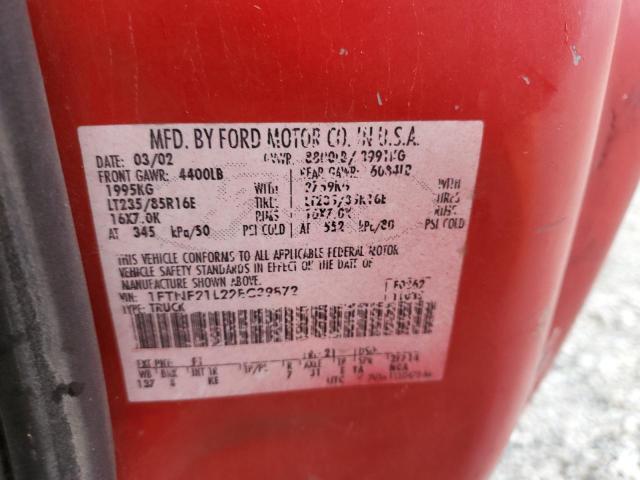 2002 Ford F250 Super Duty VIN: 1FTNF21L22EC39872 Lot: 49083994