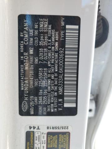 2019 Hyundai Tucson Limited VIN: KM8J33AL6KU003692 Lot: 51741404