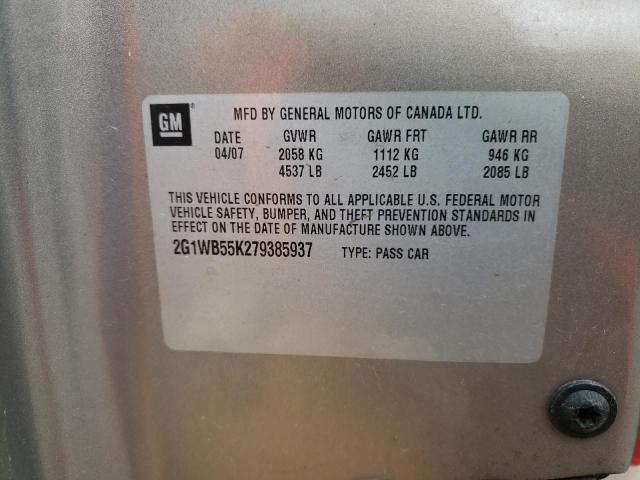 2007 Chevrolet Impala Ls VIN: 2G1WB55K279385937 Lot: 49199614