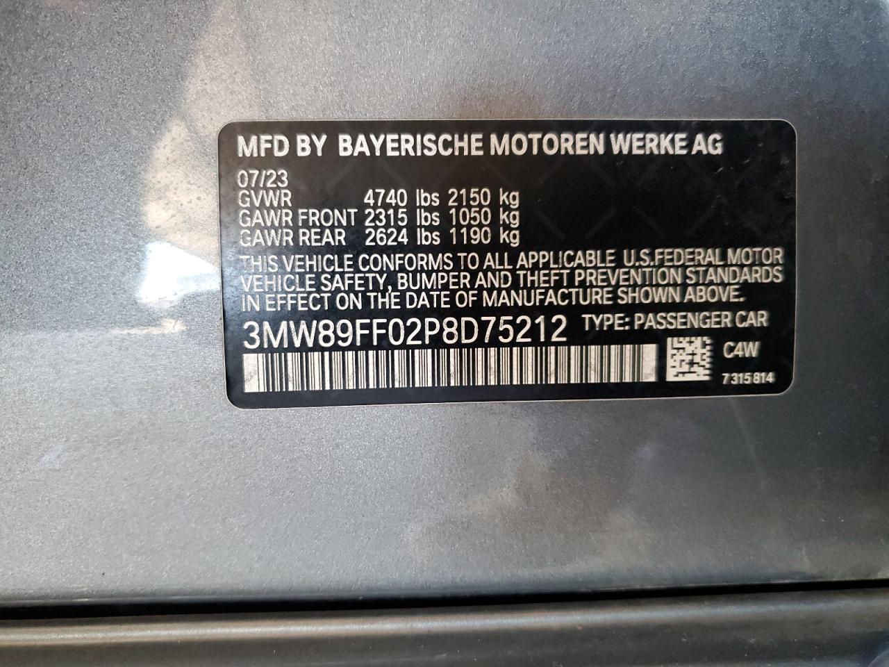 3MW89FF02P8D75212 2023 BMW 330Xi