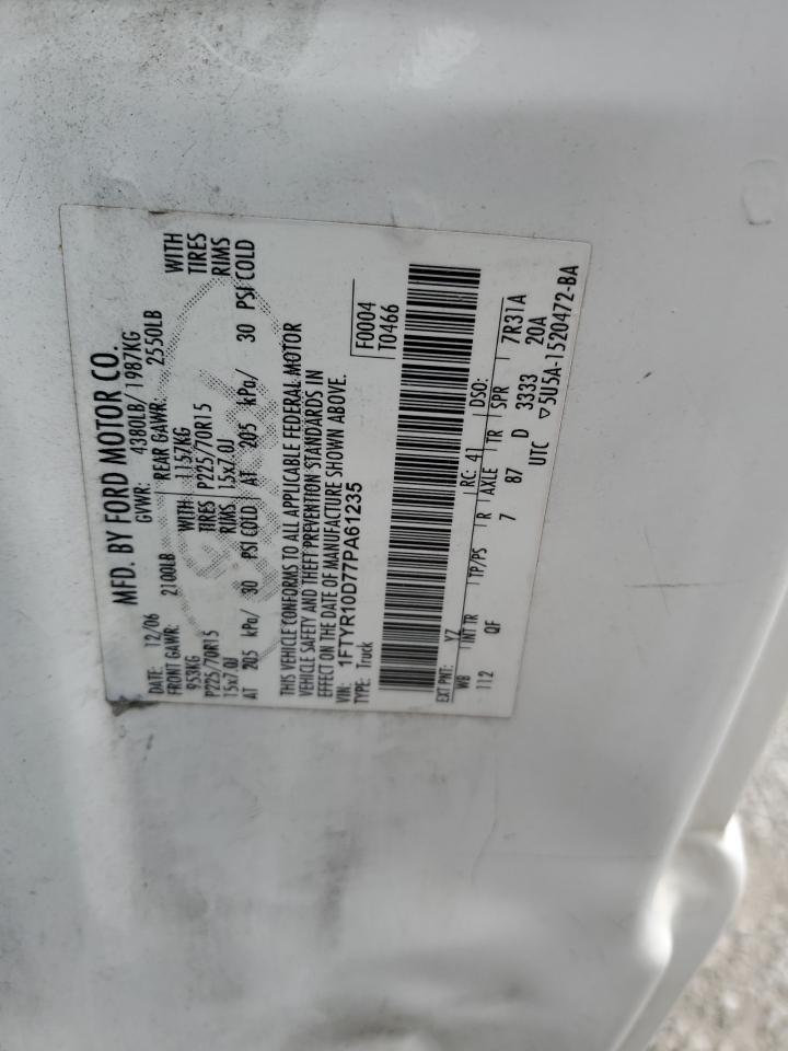 1FTYR10D77PA61235 2007 Ford Ranger