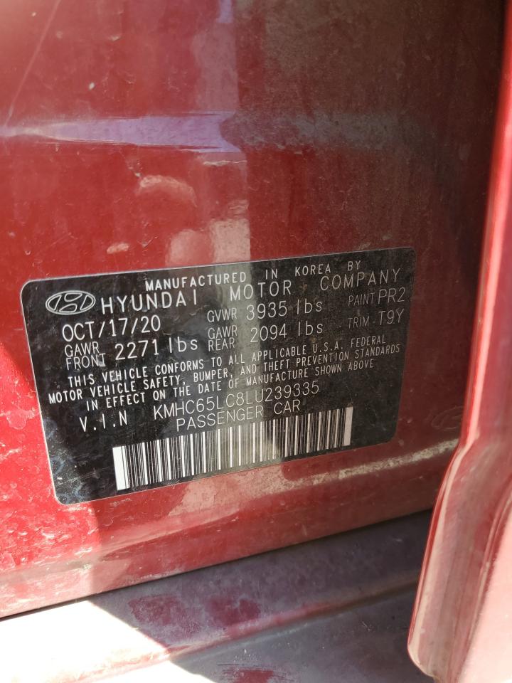 KMHC65LC8LU239335 2020 Hyundai Ioniq Blue