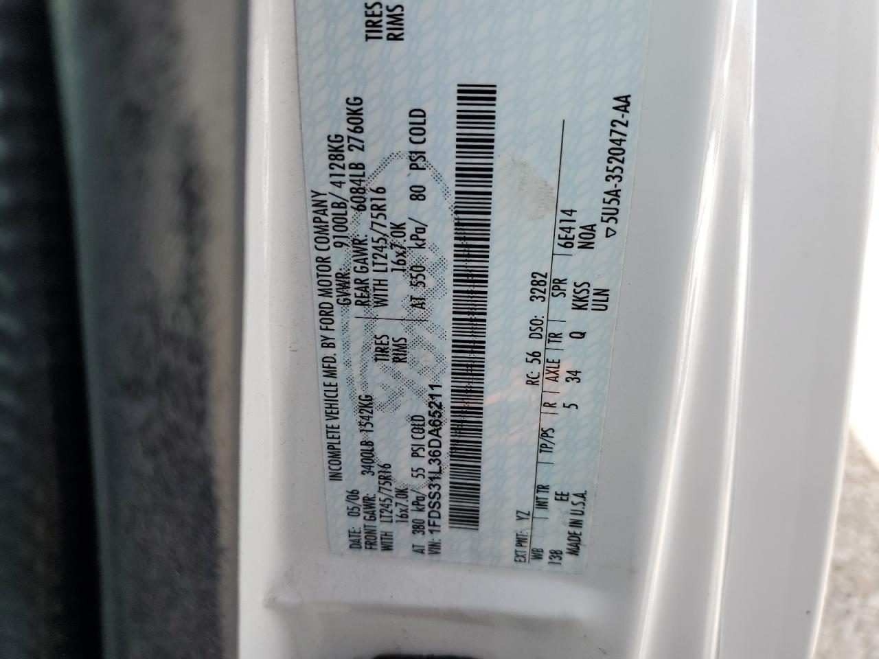 1FDSS31L36DA65211 2006 Ford Econoline E350 Super Duty Wagon