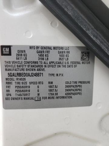 2010 Buick Enclave Cxl VIN: 5GALRBED0AJ248871 Lot: 50635414