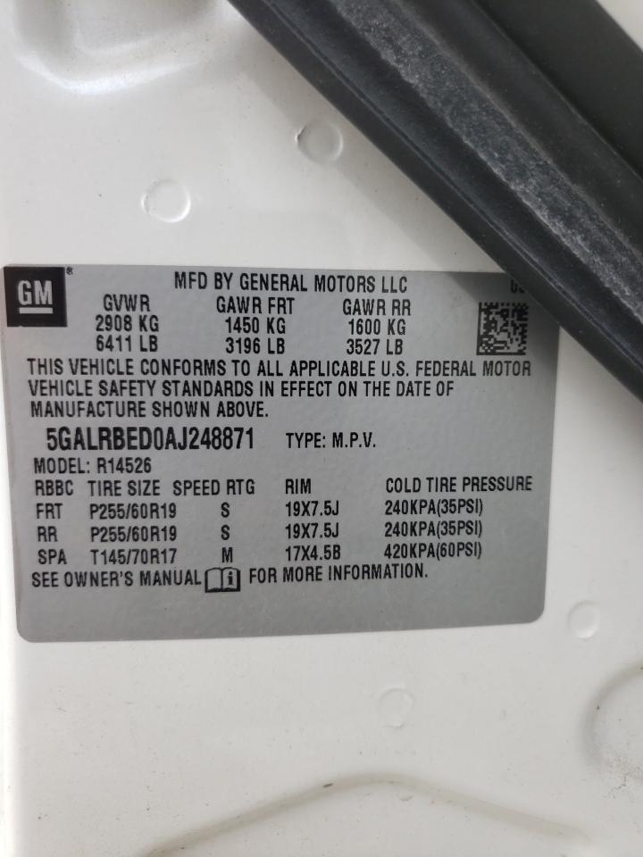 5GALRBED0AJ248871 2010 Buick Enclave Cxl