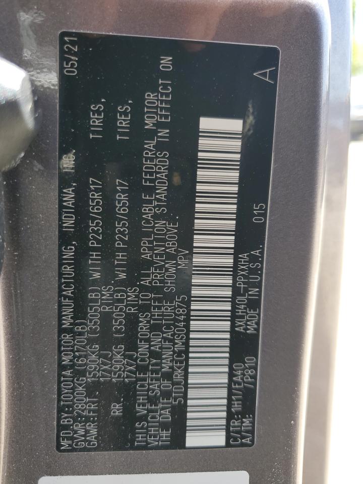 5TDJRKEC1MS044875 2021 Toyota Sienna Xle