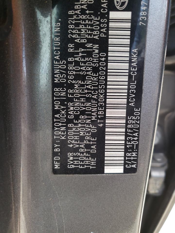 4T1BE30K65U602040 2005 Toyota Camry Le