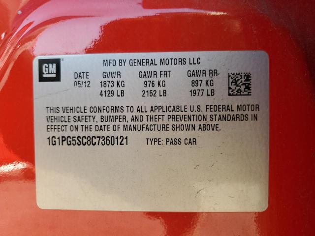 2012 Chevrolet Cruze Lt VIN: 1G1PG5SC8C7360121 Lot: 39244760