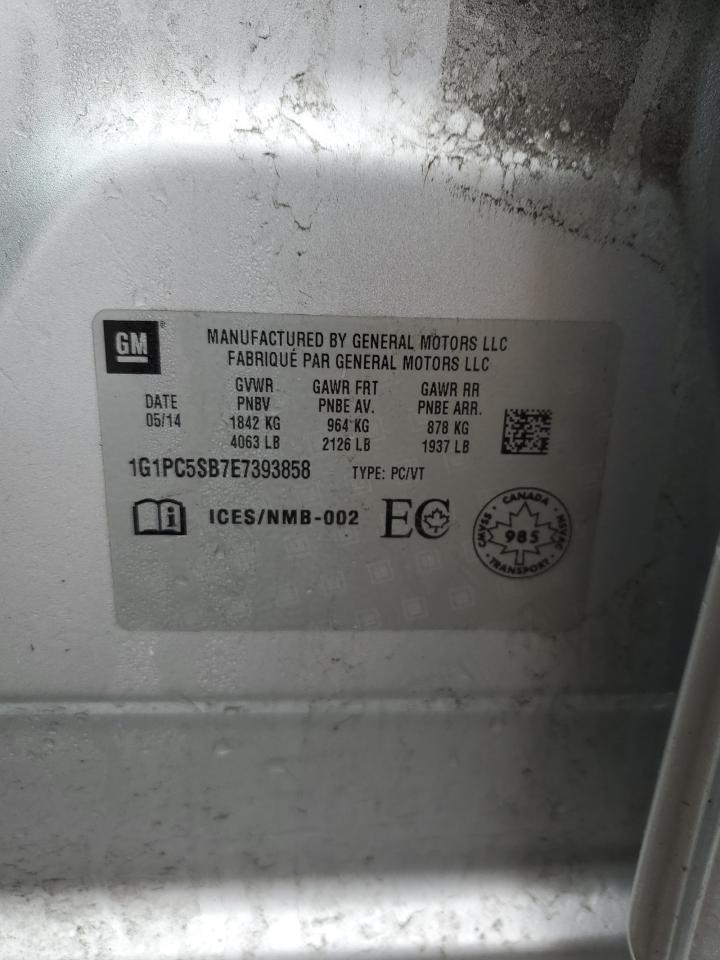 1G1PC5SB7E7393858 2014 Chevrolet Cruze Lt