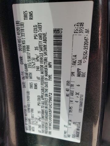 2015 Ford Escape Se VIN: 1FMCU0GX5FUC75672 Lot: 50659194