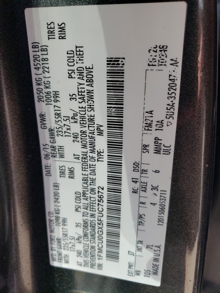 1FMCU0GX5FUC75672 2015 Ford Escape Se