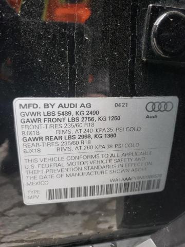 VIN WA1AAAFY0M2086578 2021 Audi Q5, Premium no.13