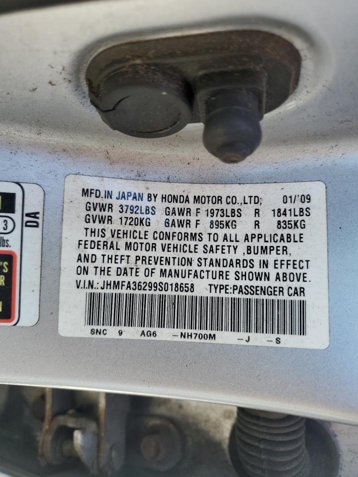 JHMFA36299S018658 2009 Honda Civic Hybrid