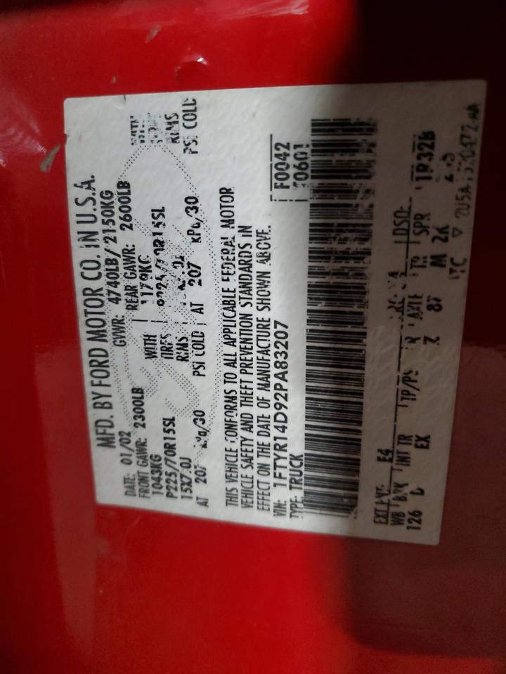 1FTYR14D92PA83207 2002 Ford Ranger Super Cab