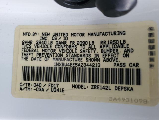 2010 Toyota Corolla Base VIN: 1NXBU4EE5AZ344213 Lot: 49421074