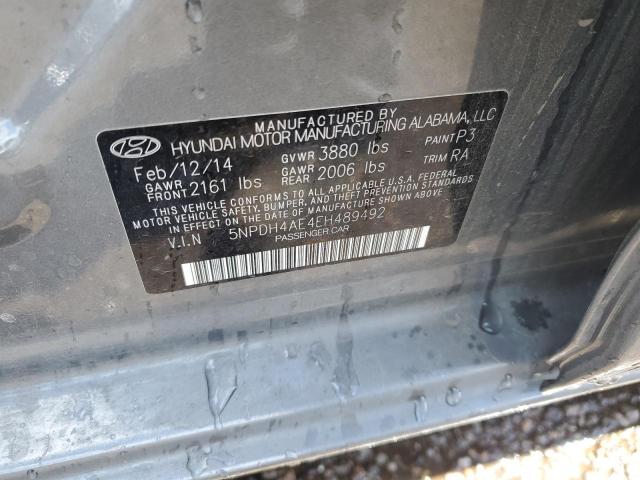 2014 Hyundai Elantra Se VIN: 5NPDH4AE4EH489492 Lot: 49213074