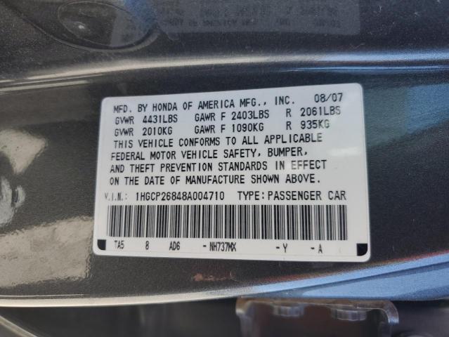 2008 Honda Accord Exl VIN: 1HGCP26848A004710 Lot: 49343944