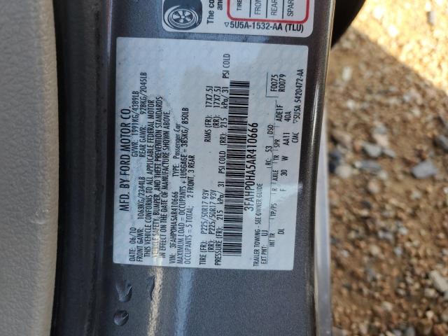 2010 Ford Fusion Se VIN: 3FAHP0HA5AR410666 Lot: 51569194