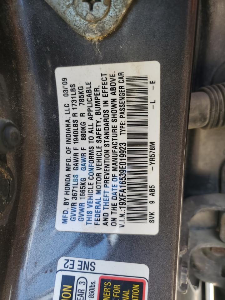 19XFA16539E019923 2009 Honda Civic Lx