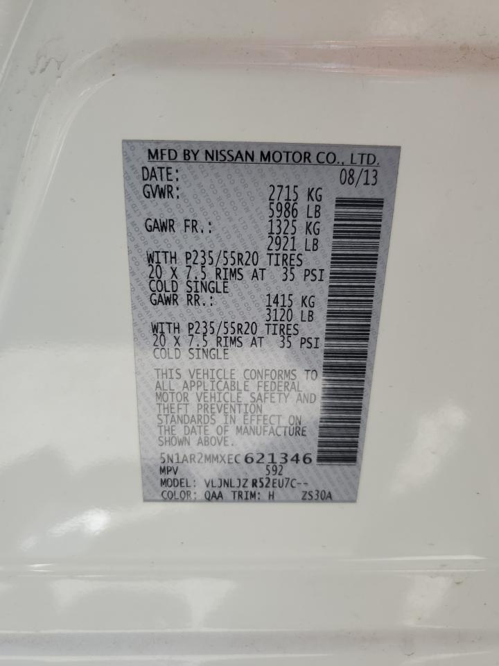 5N1AR2MMXEC621346 2014 Nissan Pathfinder S