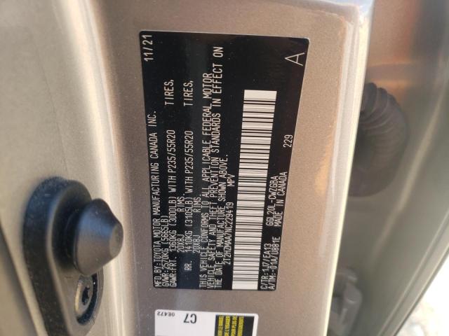 2022 Lexus Rx 350 VIN: 2T2HZMAA7NC229419 Lot: 52291624