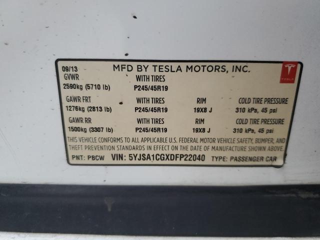 Lot #2508257291 2013 TESLA MODEL S salvage car