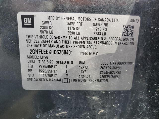 2GNFLEEK0D6360401 2013 Chevrolet Equinox Lt
