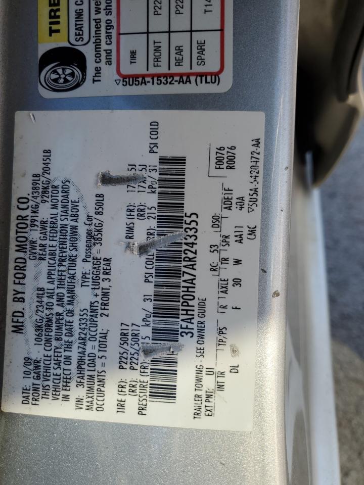 3FAHP0HA7AR243355 2010 Ford Fusion Se