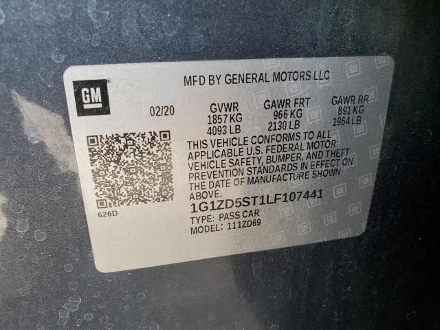 2020 CHEVROLET MALIBU  LT 1G1ZD5ST1LF107441