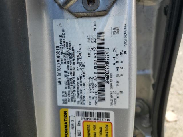 VIN 3FA6P0D90HR227415 2017 Ford Fusion, Titanium no.12