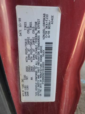 2000 Toyota Tacoma Xtracab Prerunner VIN: 4TASN92N2YZ616003 Lot: 49439554