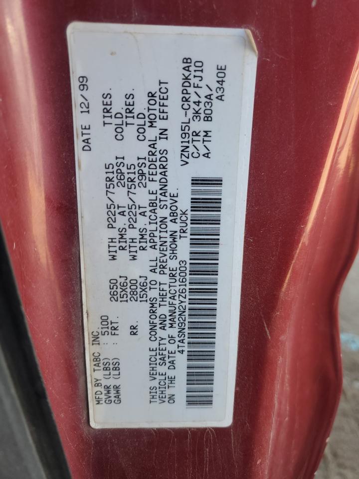 4TASN92N2YZ616003 2000 Toyota Tacoma Xtracab Prerunner