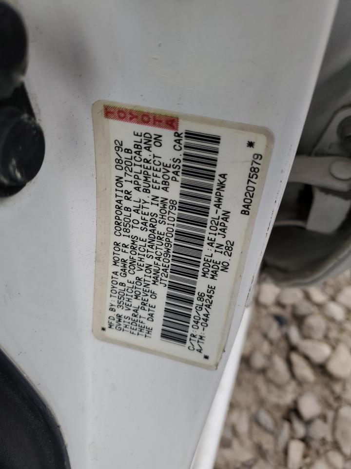 JT2AE09W9P0010798 1993 Toyota Corolla Base