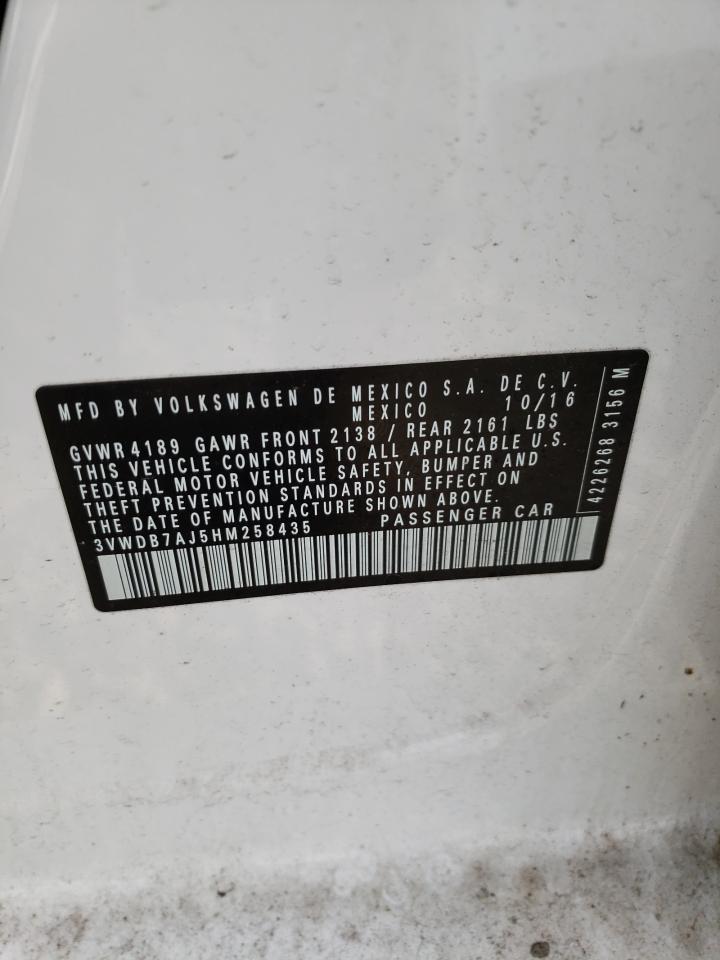 3VWDB7AJ5HM258435 2017 Volkswagen Jetta Se