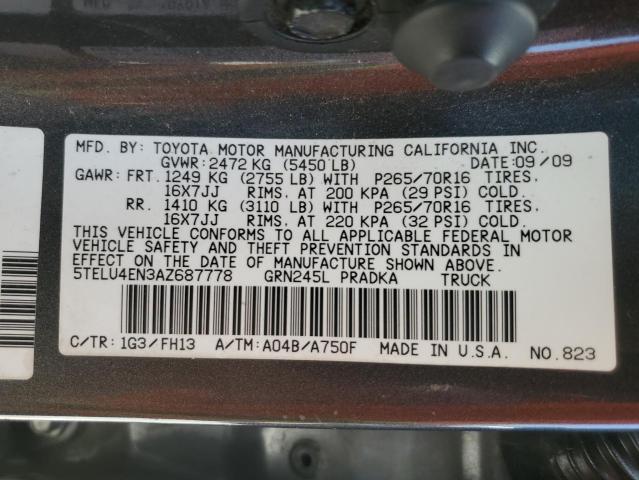 2010 Toyota Tacoma Double Cab VIN: 5TELU4EN3AZ687778 Lot: 52066864