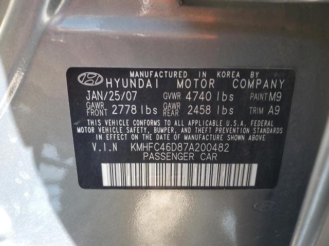 2007 Hyundai Azera Gls VIN: KMHFC46D87A200482 Lot: 50452724